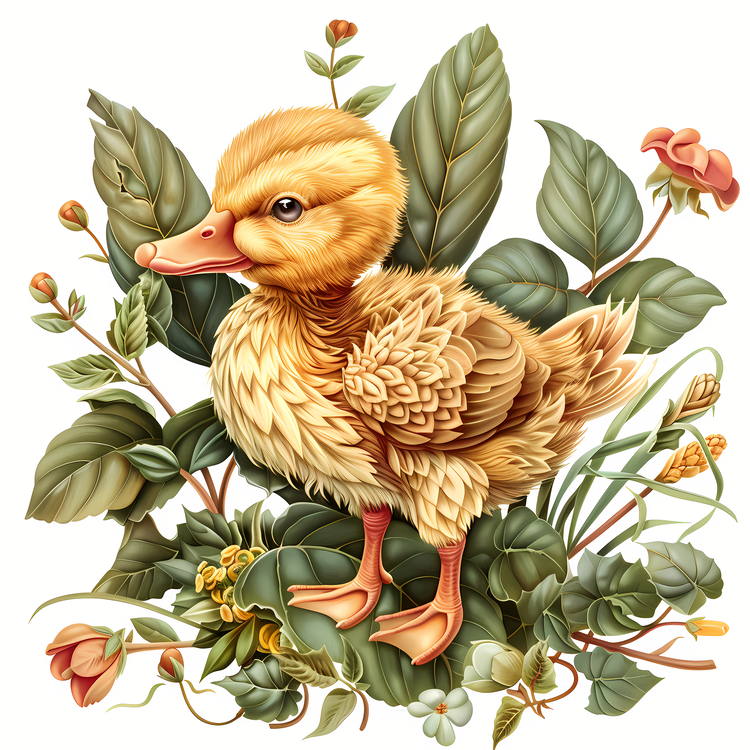 Cartoon Baby Duck,Illustrations,Watercolor Illustration