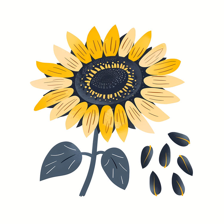 Sunflower And Seeds,Sunflower,Yellow