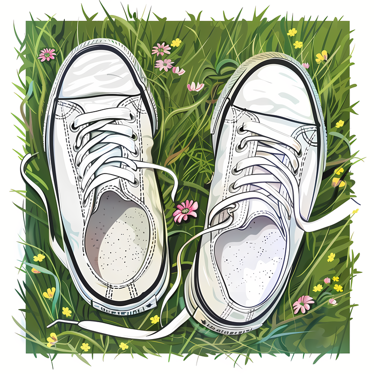 Sneakers,White Converse Shoes,Grassy