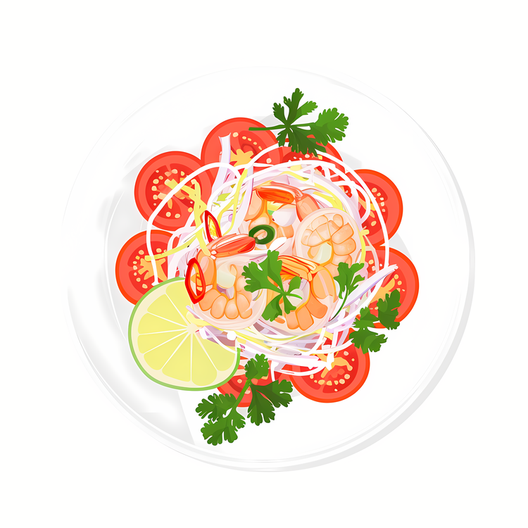 Som Tam,Shrimp Salad,Tomato Sauce