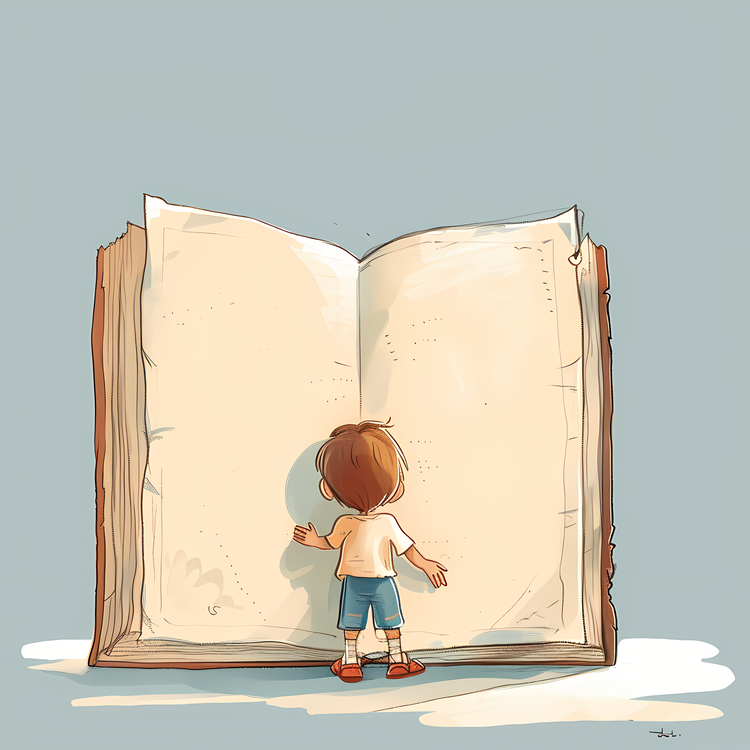 Little Boy,Child Reading,Open Book