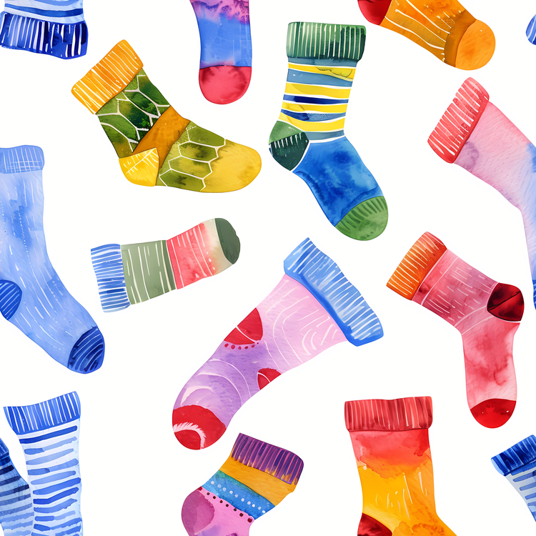 Lots Of Socks,Watercolor Socks,Woolen Socks