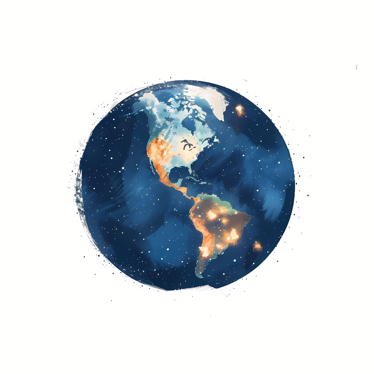Earth Hour,Earth,Watercolor