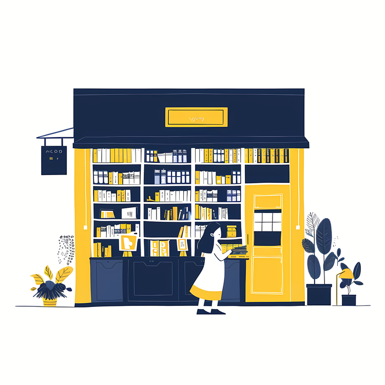 Bookstore,Person,Bookshelf