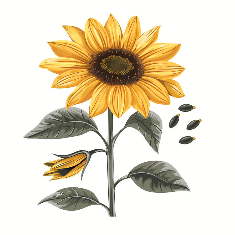 Sunflower And Seeds,Suns,Flower