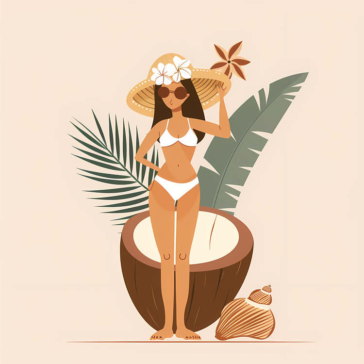 Coconut Summer,Seaside,Girl