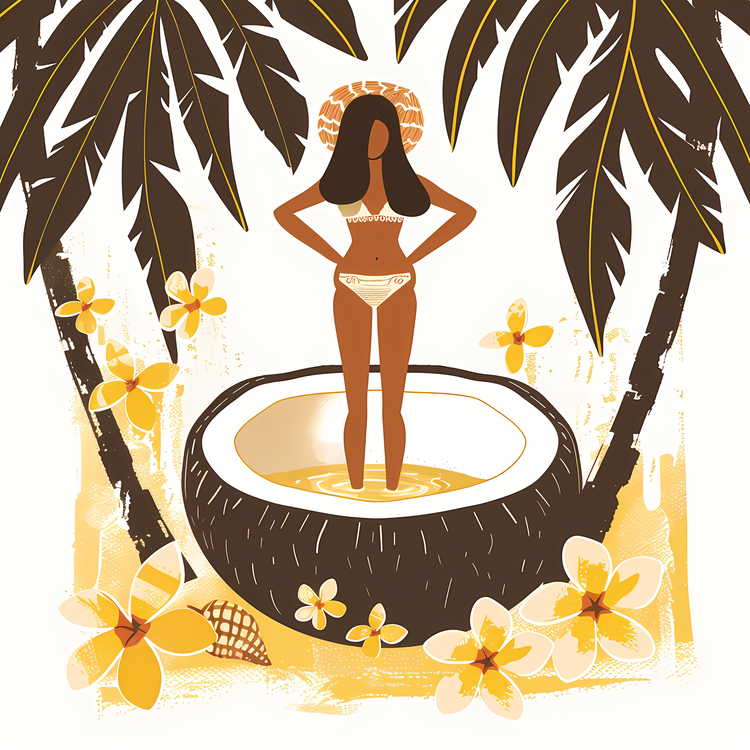 Coconut Summer,Woman,Woman In A Bathtub