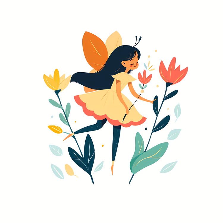 Flower Fairy,Happy,Colorful