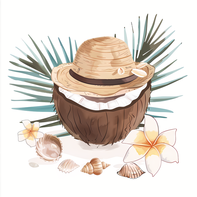 Coconut Summer,Hat,Coconut
