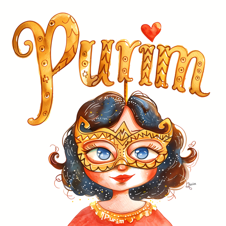 Purim,Girl,Mask