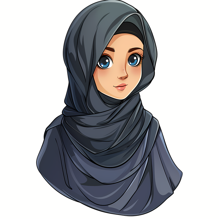 Cartoon Woman With Veil,Vector,Arab