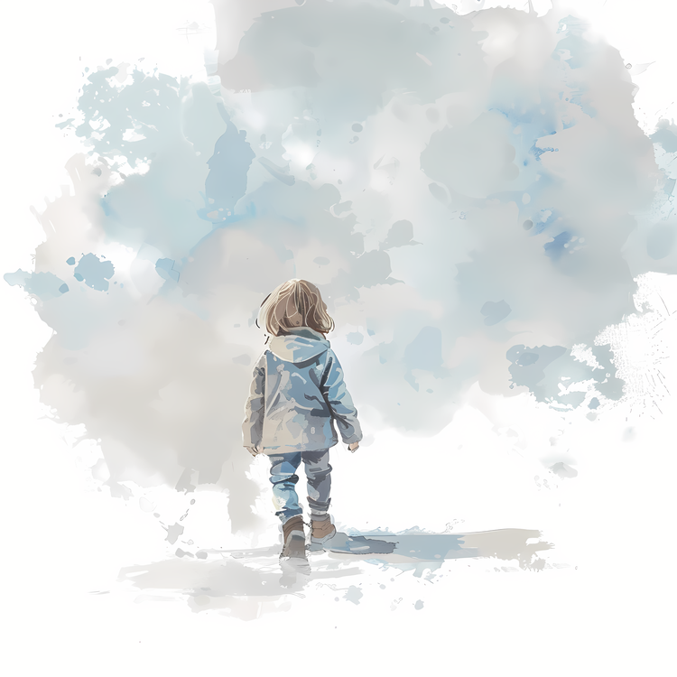 Little Boy,Human,Watercolor