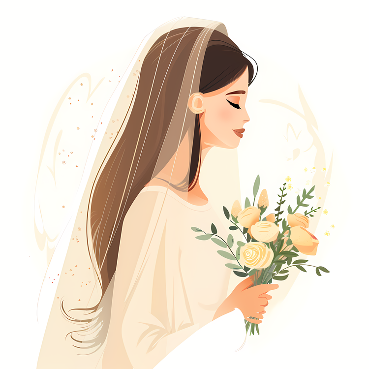 Bride With Veil,Wedding Bride,Bouquet