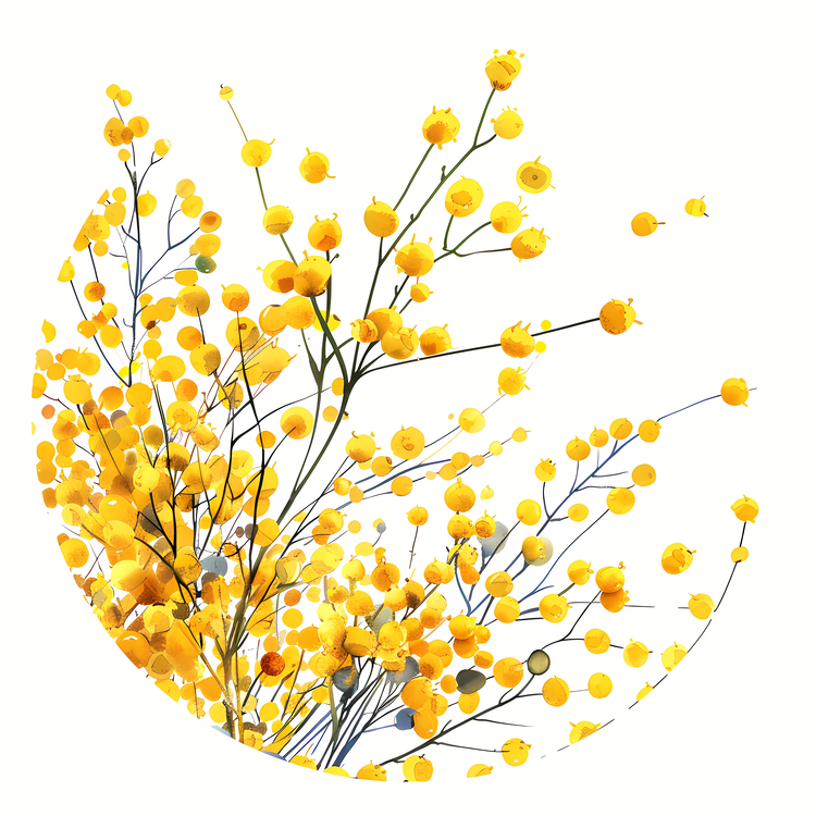 Mimosa Flowers,Yellow Flowers,Blooming
