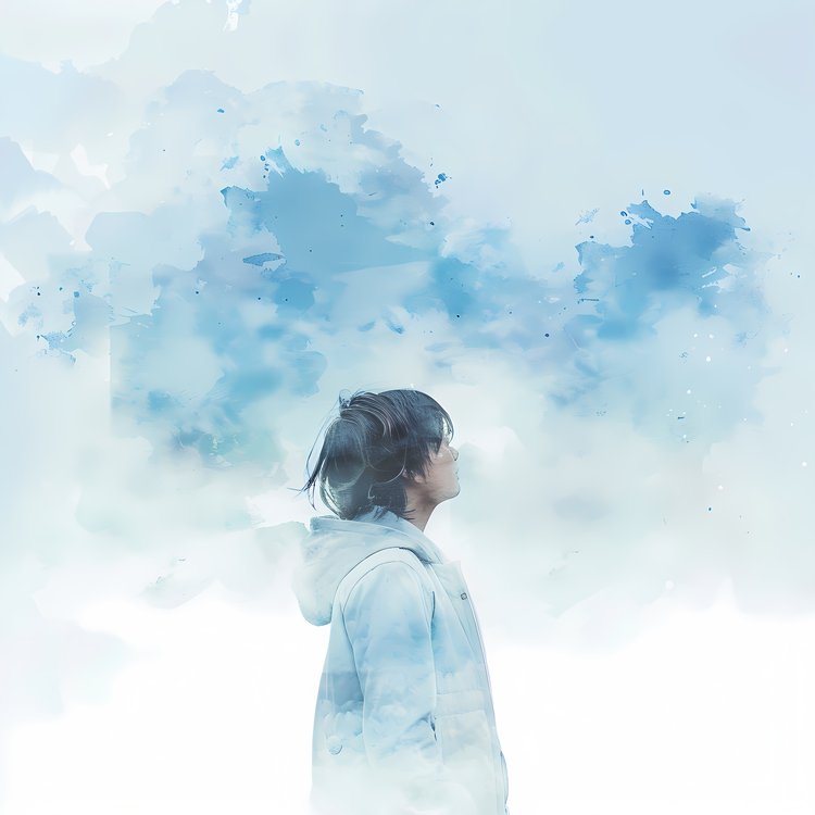 Little Boy,Blue Sky,Cloudy Sky