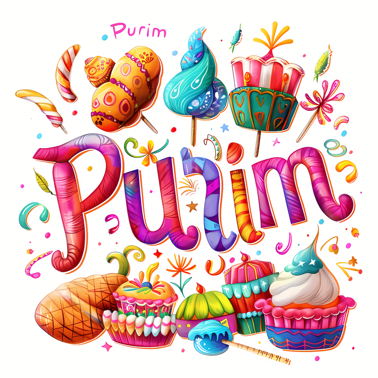 Purim,Hand Drawn Puns,Cake Decorations