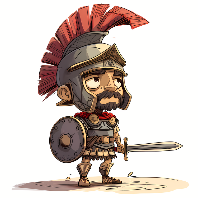 Ancient Rome Soldier,Cartoon,Caricature