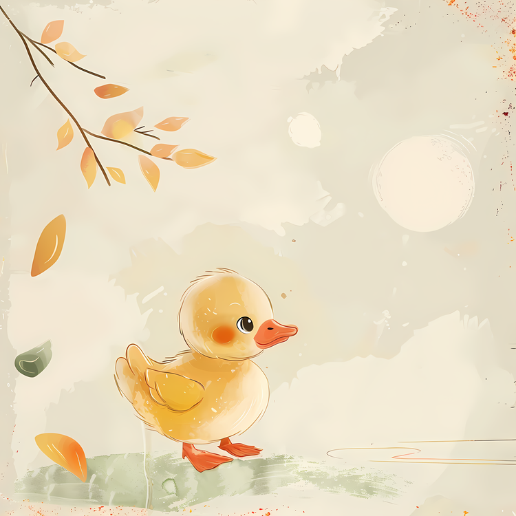 Cartoon Baby Duck,Cartoon,Watercolor