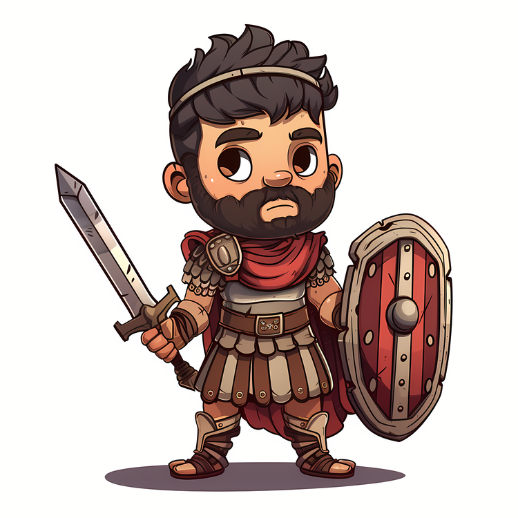Ancient Rome Soldier,Cartoon,Vector