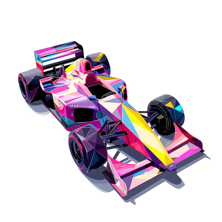 Formula 1 Car,Geometric Design,Colorful
