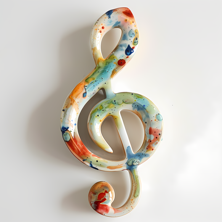 Music Note,Watercolor Music Symbol,Musical   On A White Surface