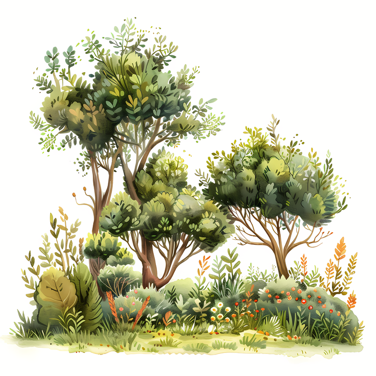 Bushes,Landscape,Trees