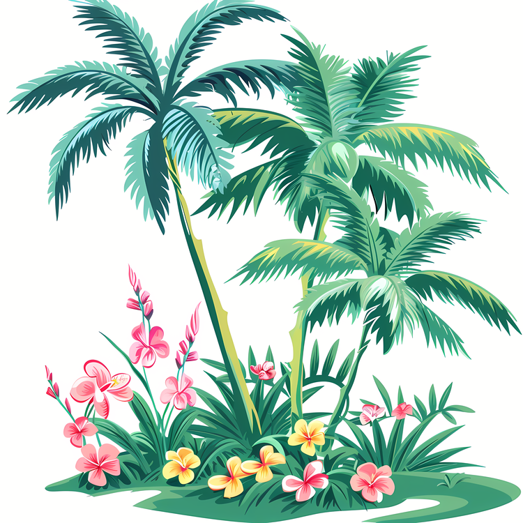 Tropical Background,Palm Trees,Tropical Island