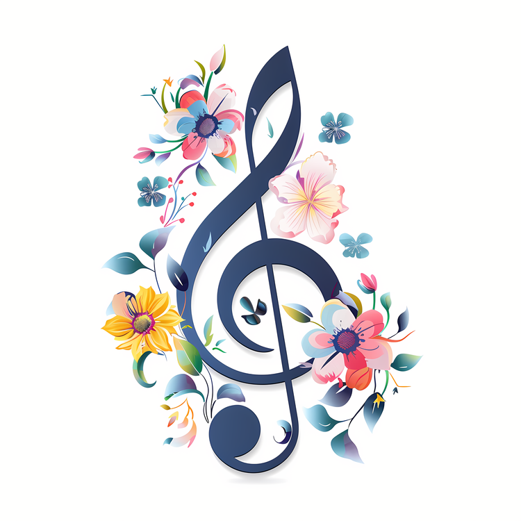 Music Note,Floral Music,Musical Notes