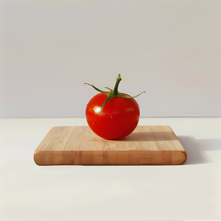 Cherry Tomato,Sliced Tomato,Wooden Cutting Board
