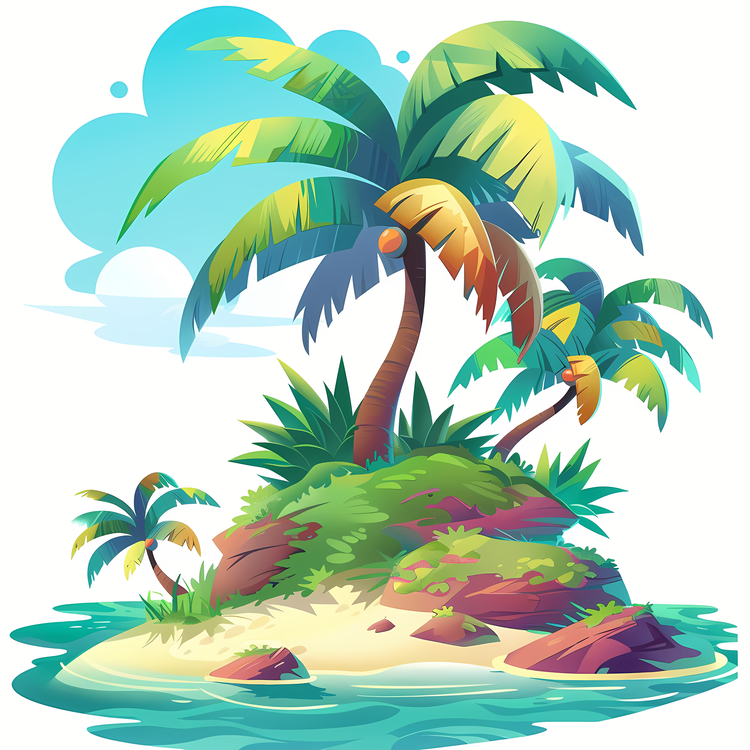 Tropical Background,Palm Trees,Island