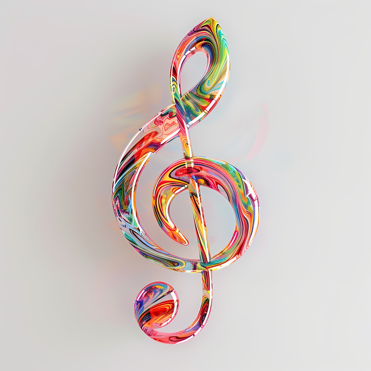 Music Note,Sound Waves,Colorful Abstract Design