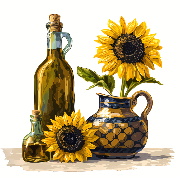 Sunflower Oil,Vase,Jug