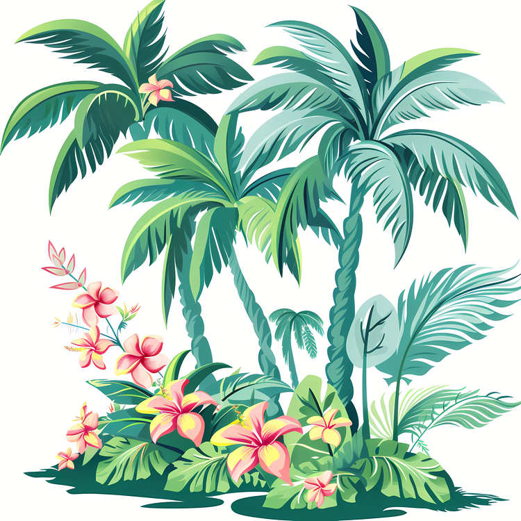 Tropical Background,Palm Trees,Tropical