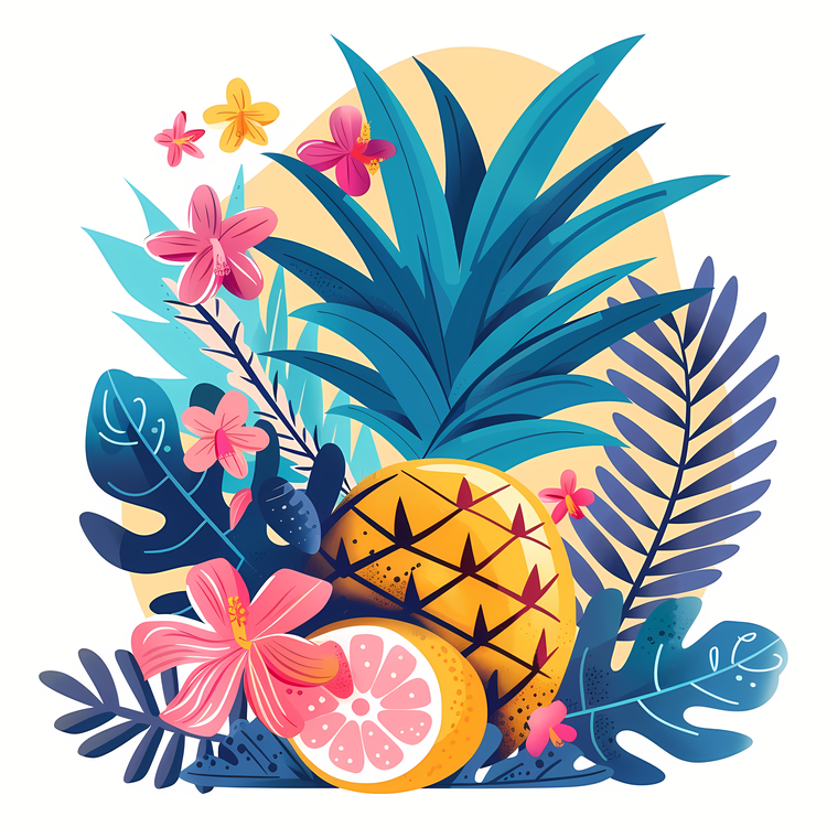 Tropical Background,Pineapple,Fruits