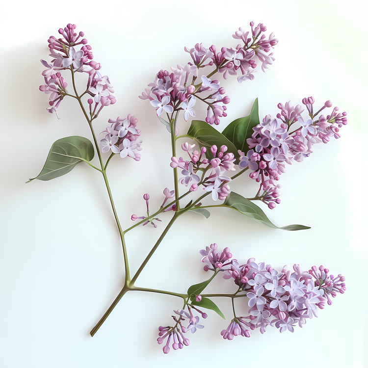 Lilac Flowers,Lila Flowers,White Background