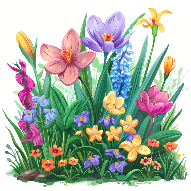 Spring Begins,Floral  Garden,Spring Flowers