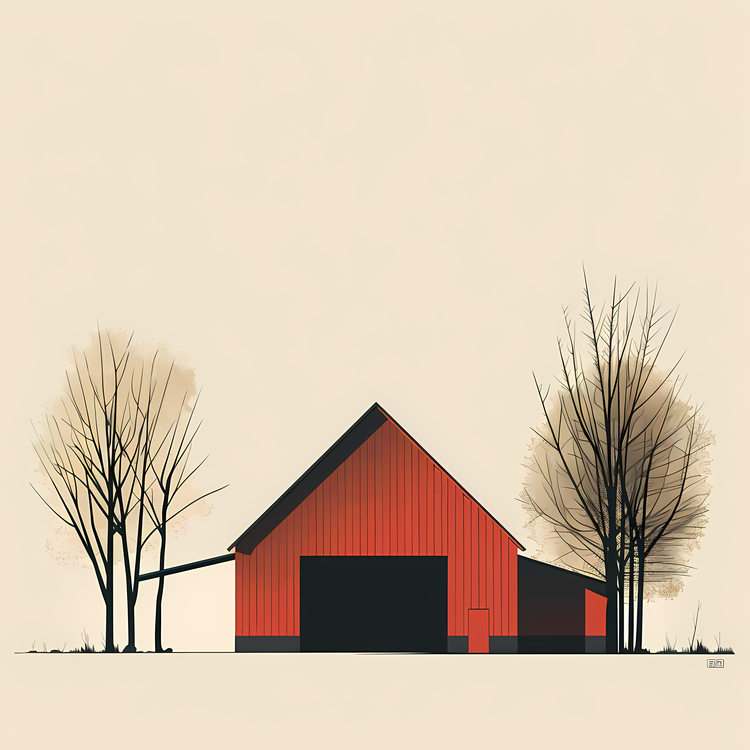Farm Barn,Red Barn,Tree