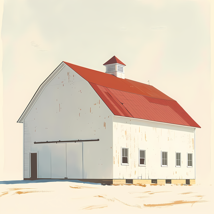 Farm Barn,Building,White