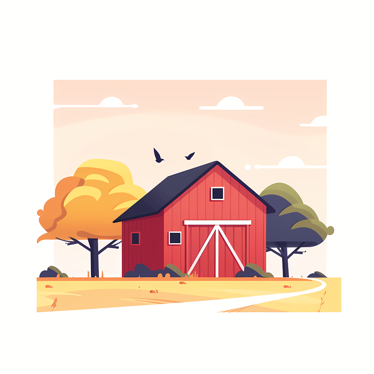 Farm Barn,Farmhouse,Autumn