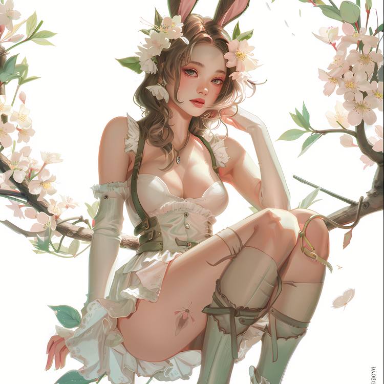 Spring Girl,Rabbit,Girl