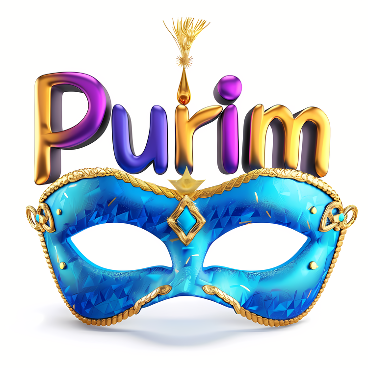 Purim,Mask,Blue