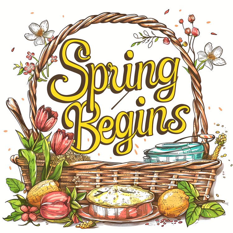 Spring Begins,Easter Basket,Spring Flowers
