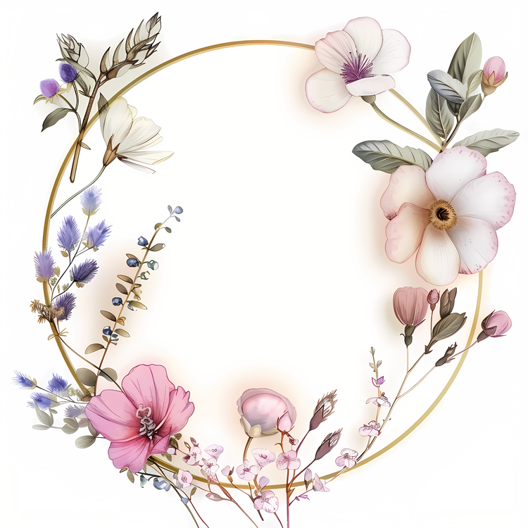 Spring Flowers,Sign Board,Floral Wreath
