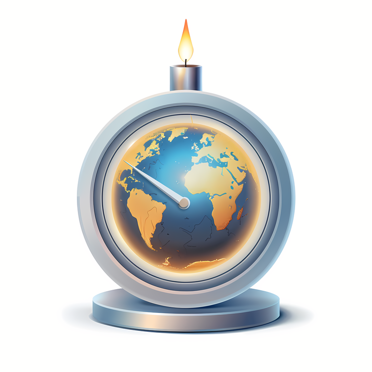 Earth Hour,Globe Clock,Burned