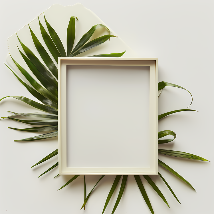 Polaroid Frame,Palm Leaf,Green