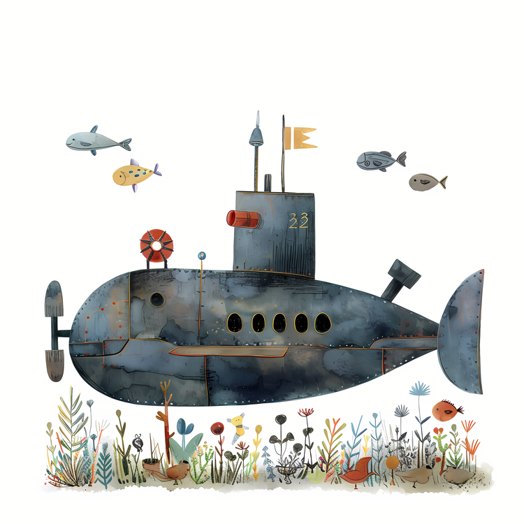 Submarine Day,Nautical,Vintage