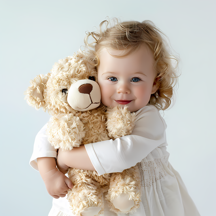 Baby Hugging Teddy Bear,Teddy Bear,Child