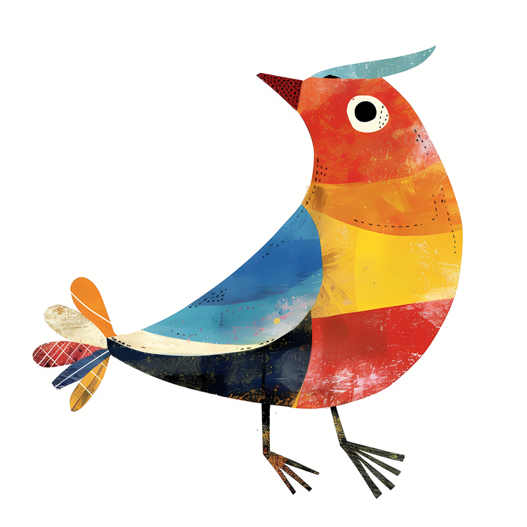 Whimsical Bird,Bird,Colorful