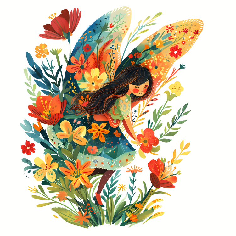 Flower Fairy,Flower,Watercolor