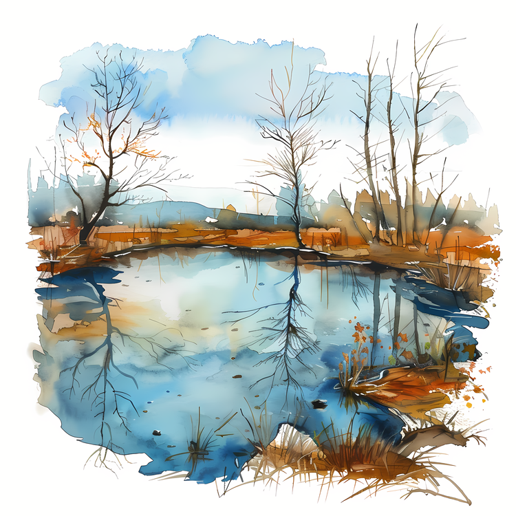 Spring,Melting Lake,Autumn
